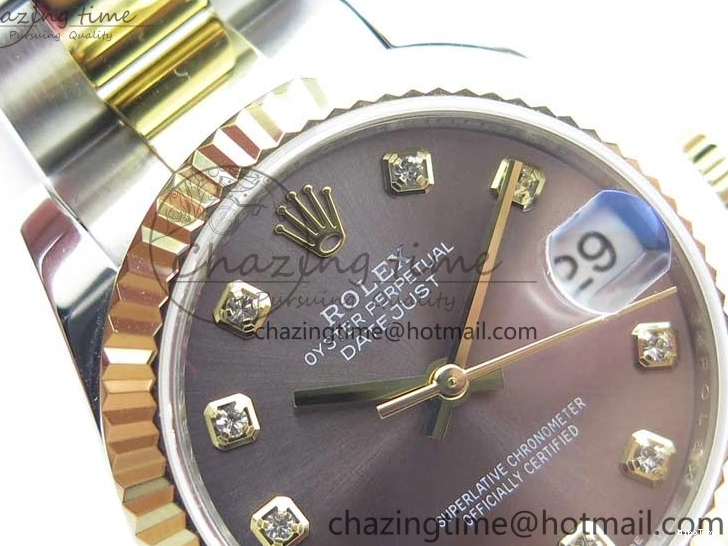 MiroTime 0127 SoftTouch Datejust 31mm 278273 SS YG BP Maker Best Edition Gray Diamonds Dial on SS YG Oyster Bracelet 2715